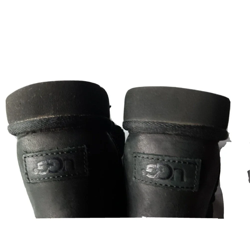 UGG Kristabelle Black Suede Leather Shearling Lined Boots Size 8
